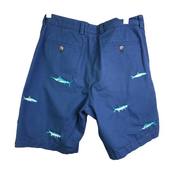 Vineyard Vines Breaker Shorts Men 32 Navy Blue Embroidered Marlins Cotton 1H0449 - Picture 3 of 7